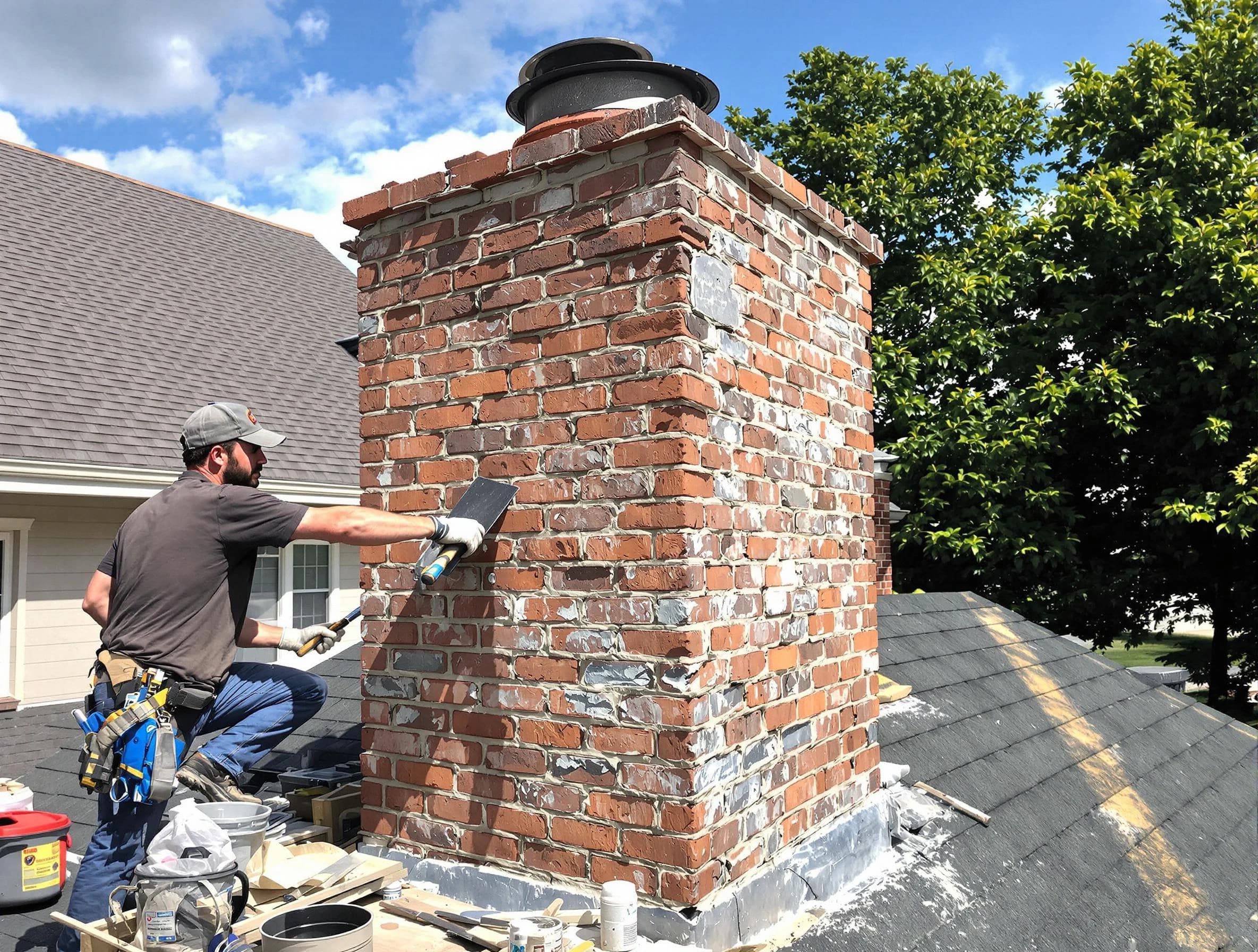 Completed chimney rebuild by Monessen Chimney Sweep in Monessen, PA