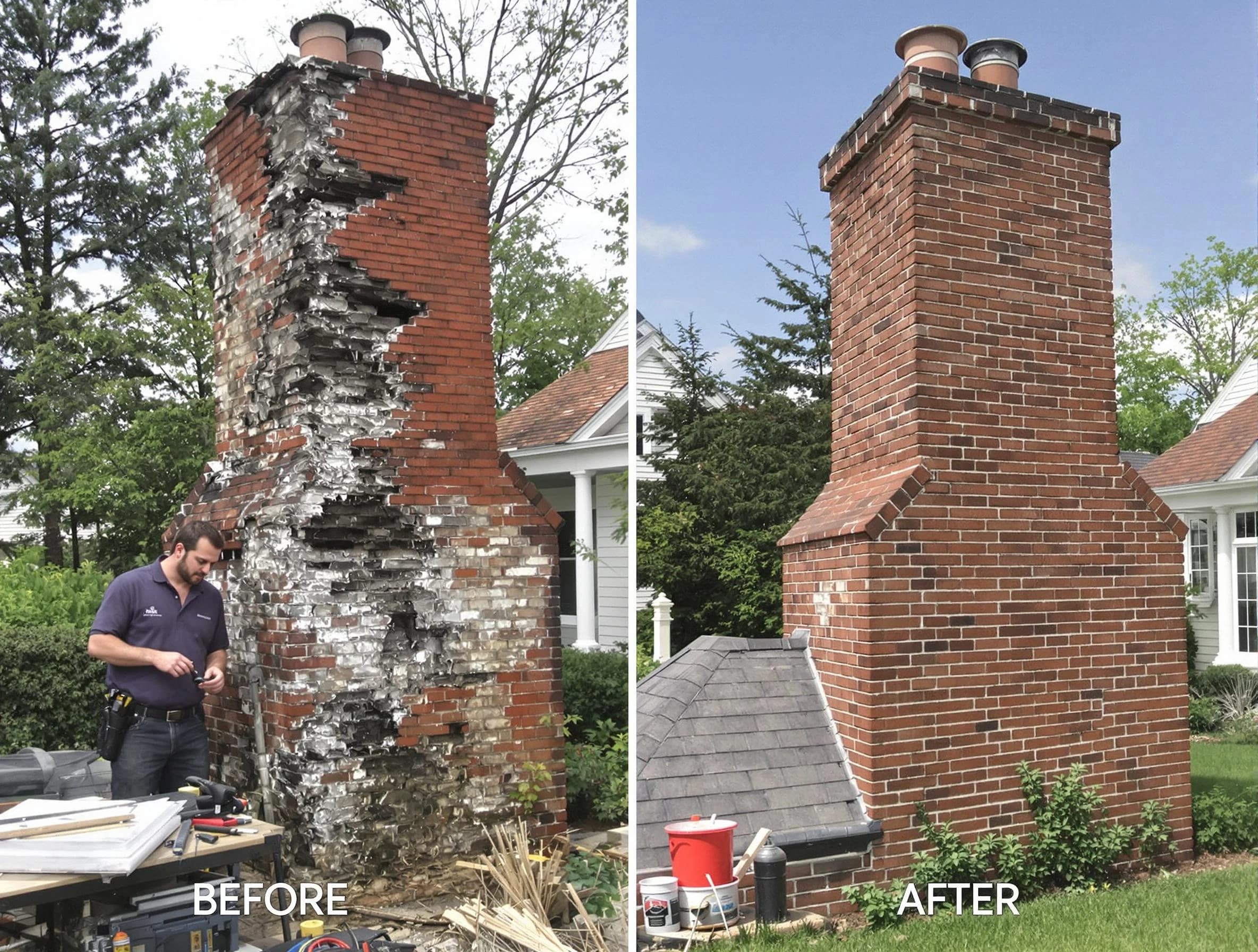 Monessen Chimney Sweep performing a full chimney restoration in Monessen, PA