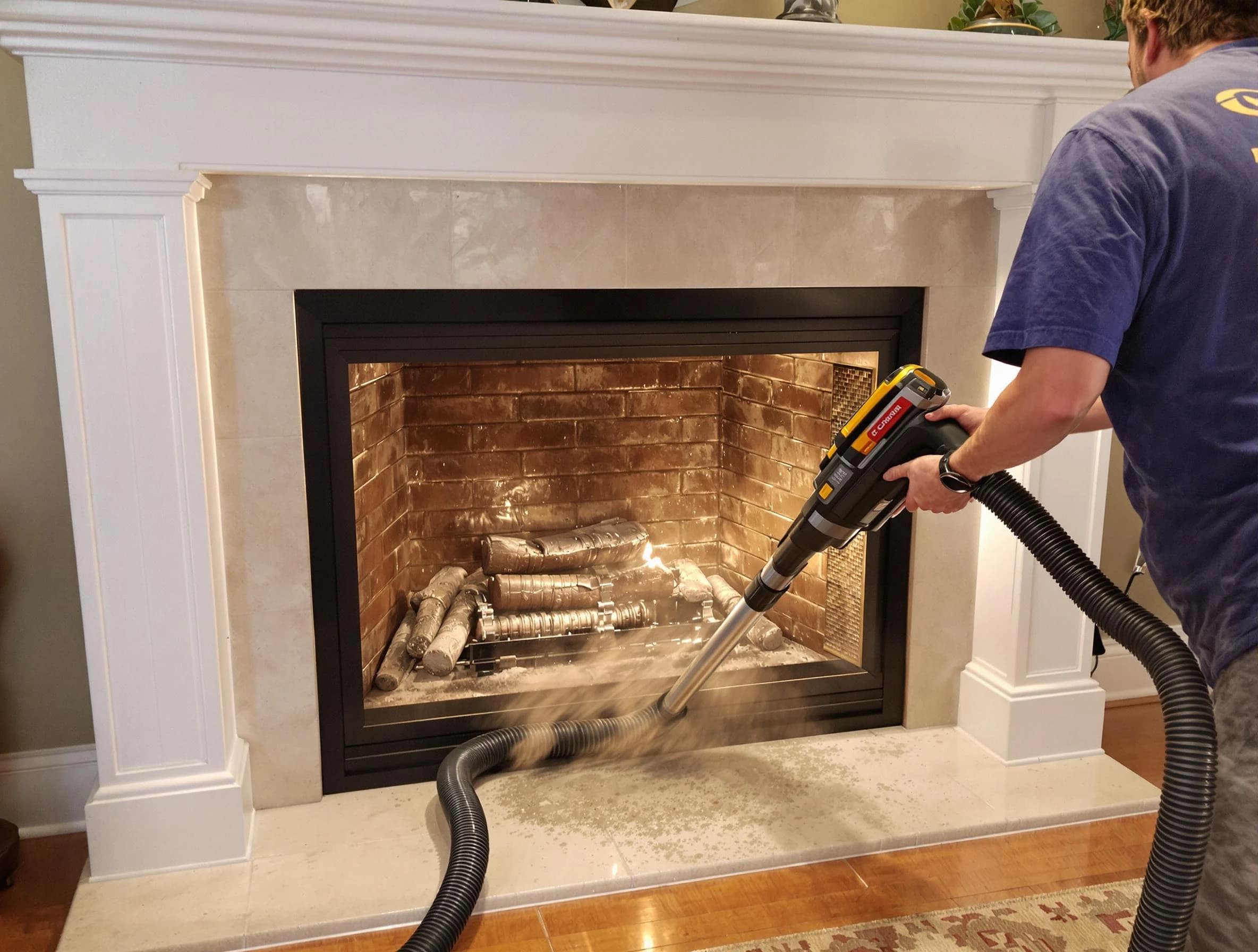 Fireplace cleaning performed by Monessen Chimney Sweep in Monessen, PA