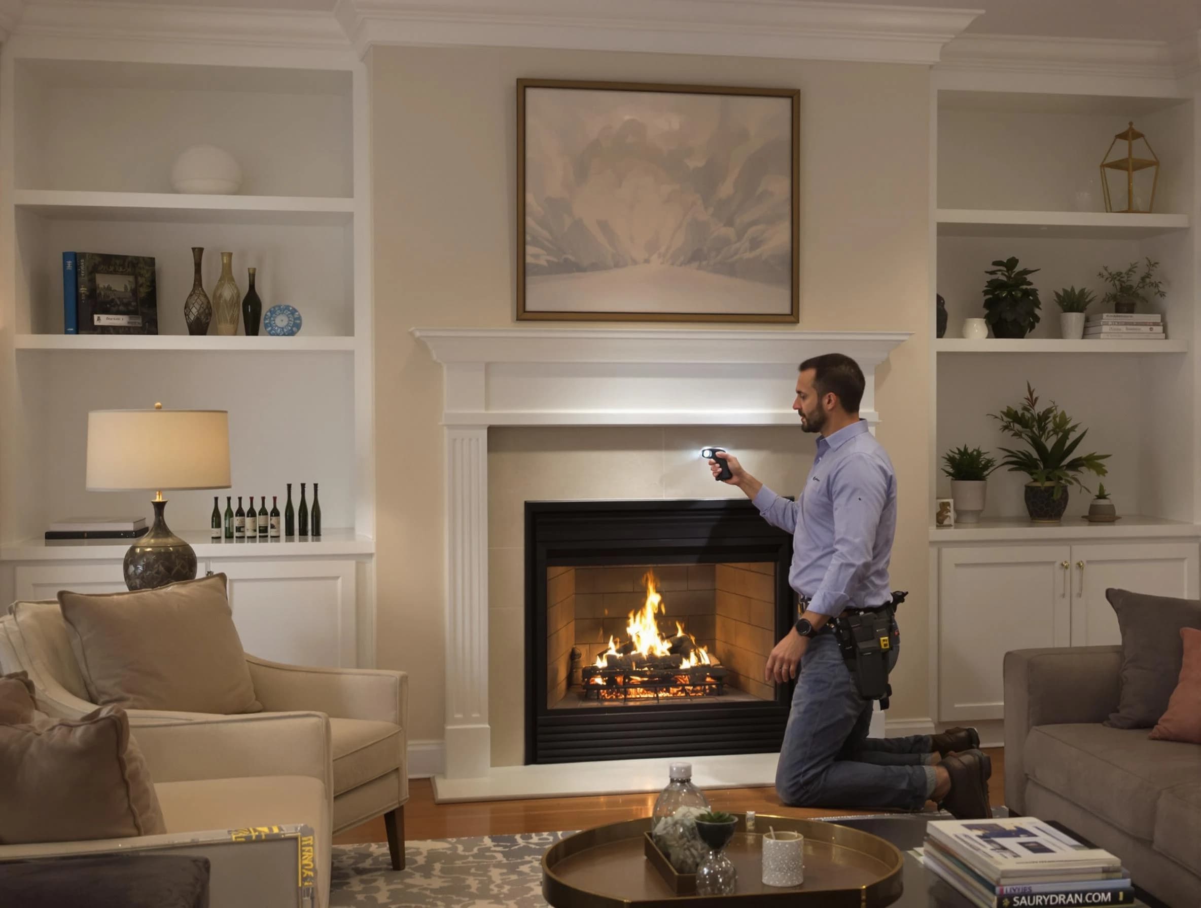 Monessen Chimney Sweep conducting a fireplace safety inspection in Monessen, PA