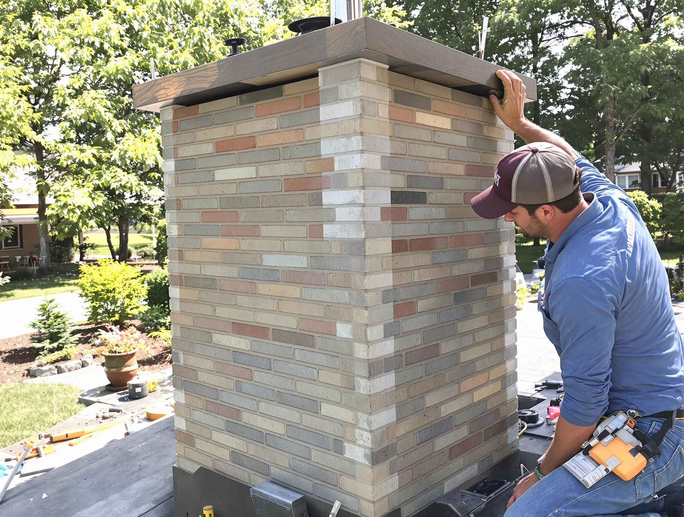Monessen Chimney Sweep completing a modern chimney remodel in Monessen, PA