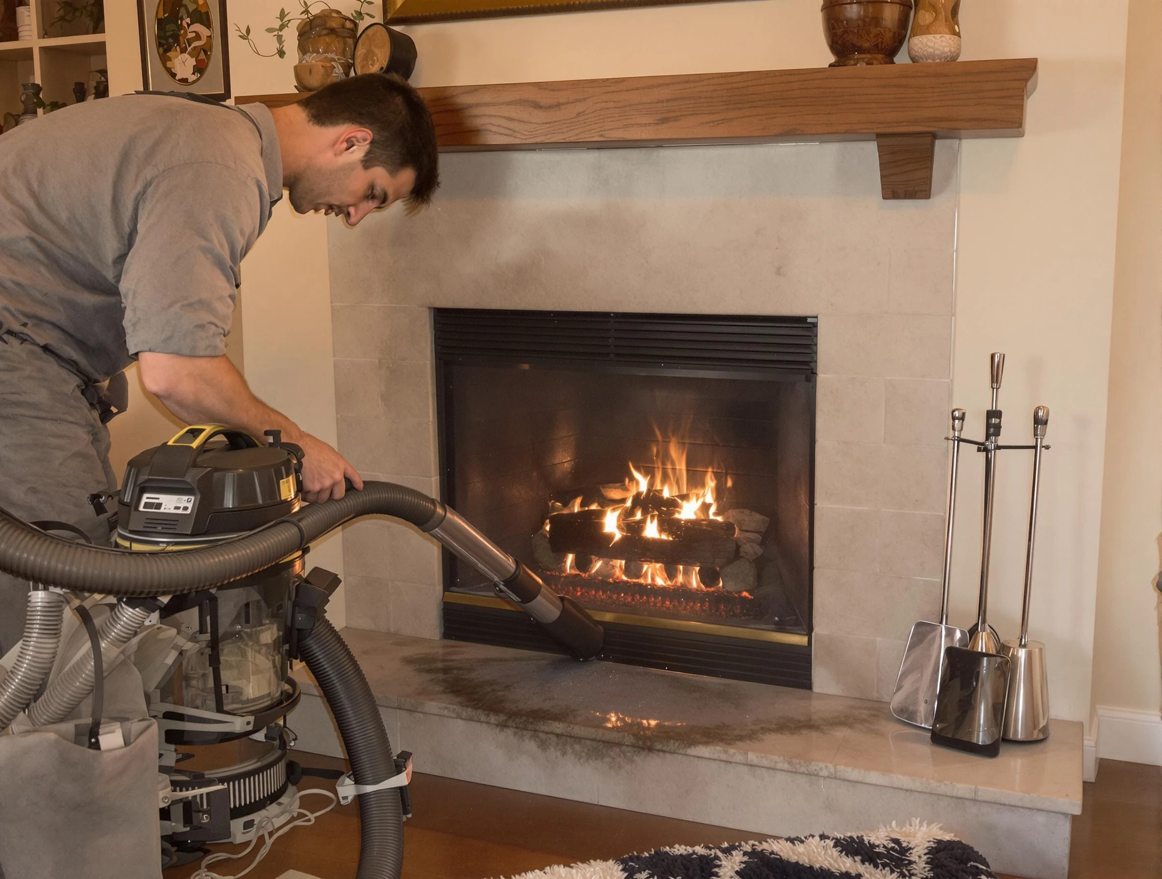 Routine fireplace upkeep by Monessen Chimney Sweep in Monessen, PA