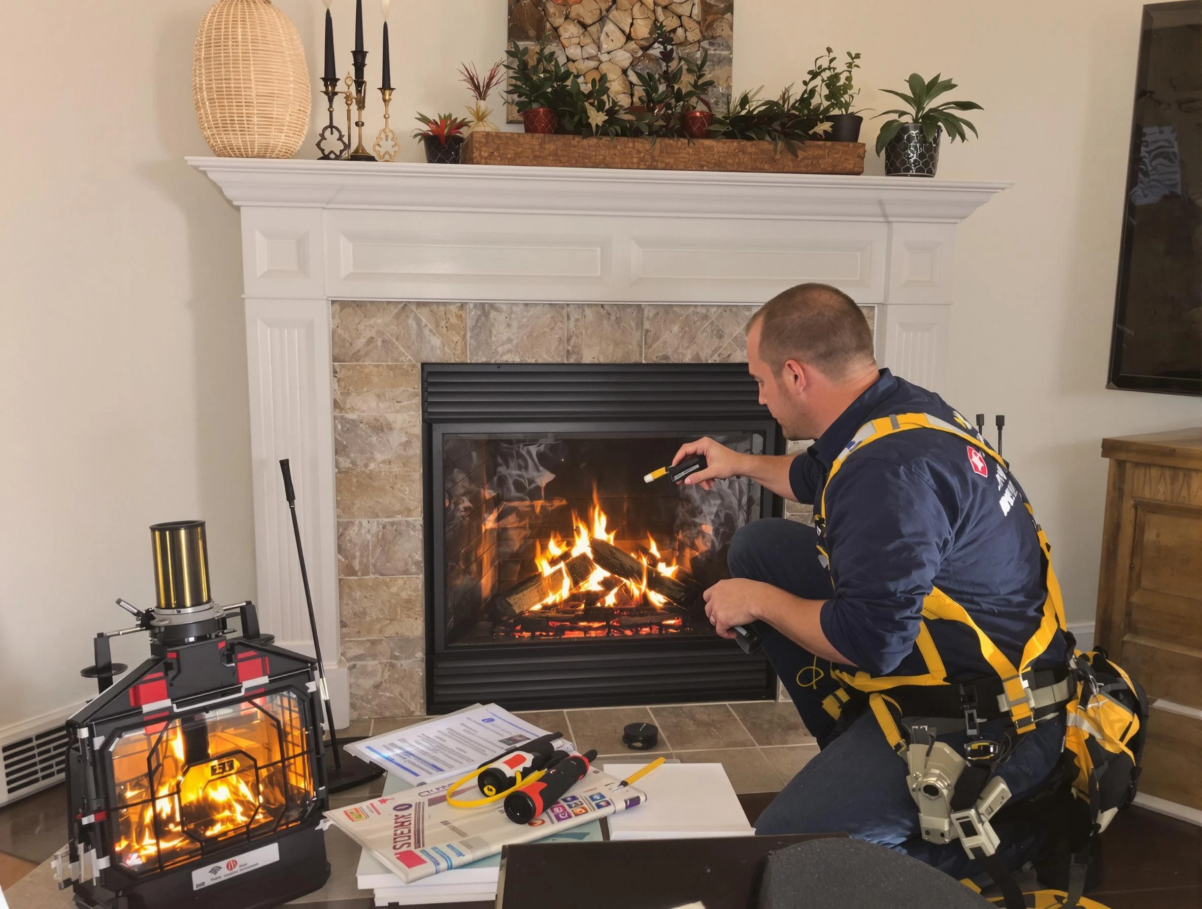 Safety-focused fireplace inspection by Monessen Chimney Sweep in Monessen, PA